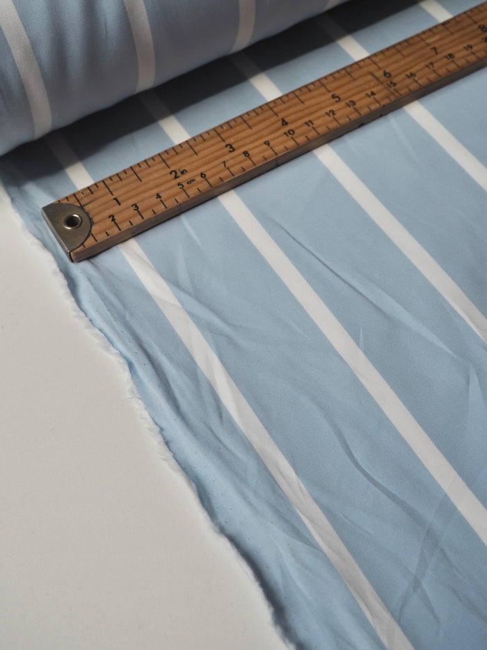 Blue + White Stripe Cotton Poplin