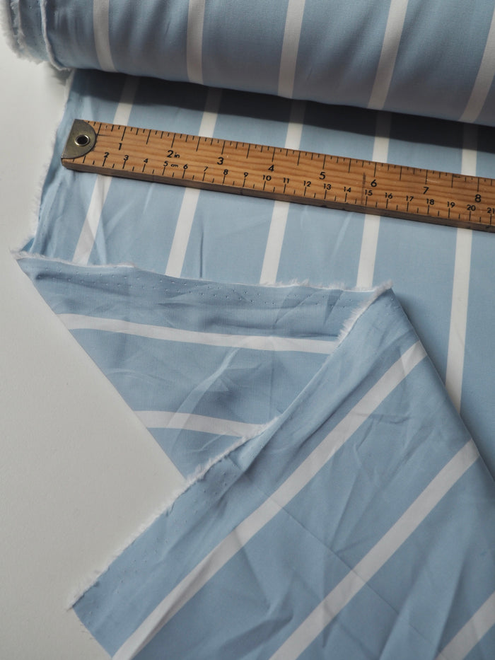 Blue + White Stripe Cotton Poplin