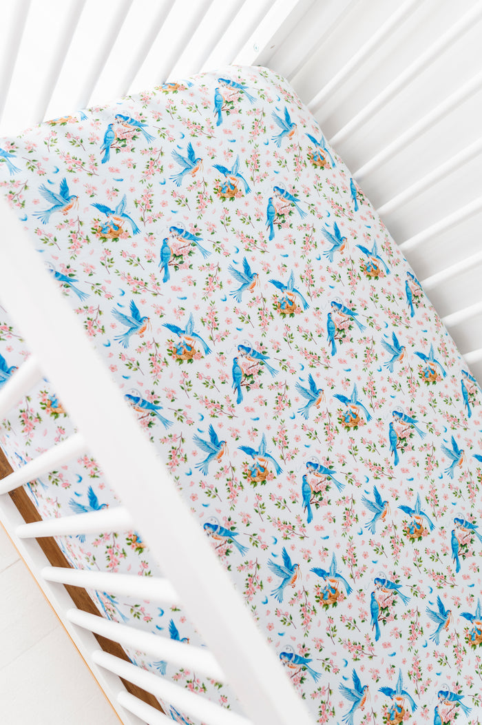 Bluebird Melody Crib Sheet