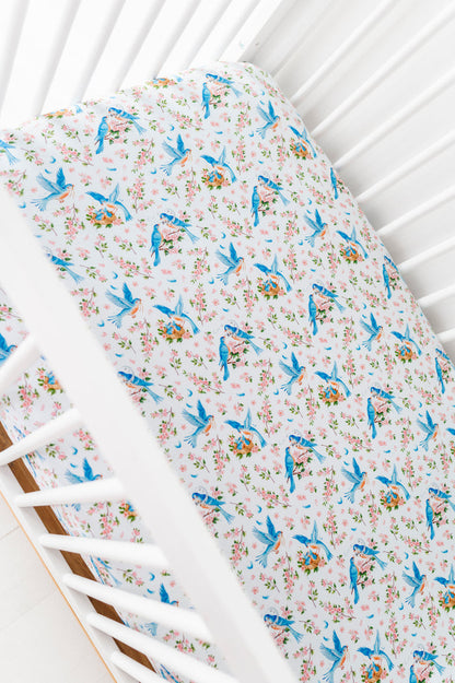 Bluebird Melody Crib Sheet