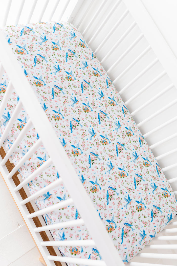 Bluebird Melody Crib Sheet