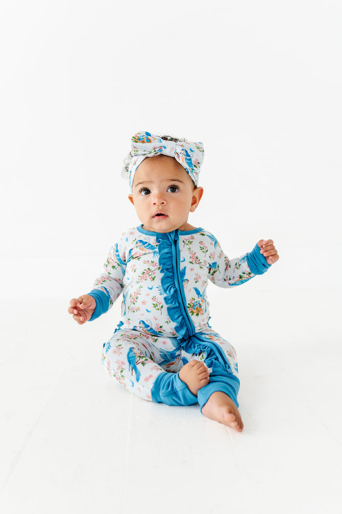 Bluebird Melody Ruffle Romper