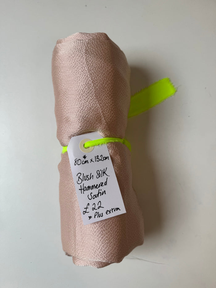 Blush Silk Hammered Satin Remnant