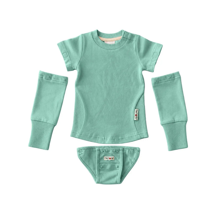 Body 4 en 1 en chanvre et coton bio Manymonths - Sea glass