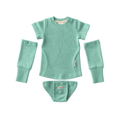 Body 4 en 1 en chanvre et coton bio Manymonths - Sea glass