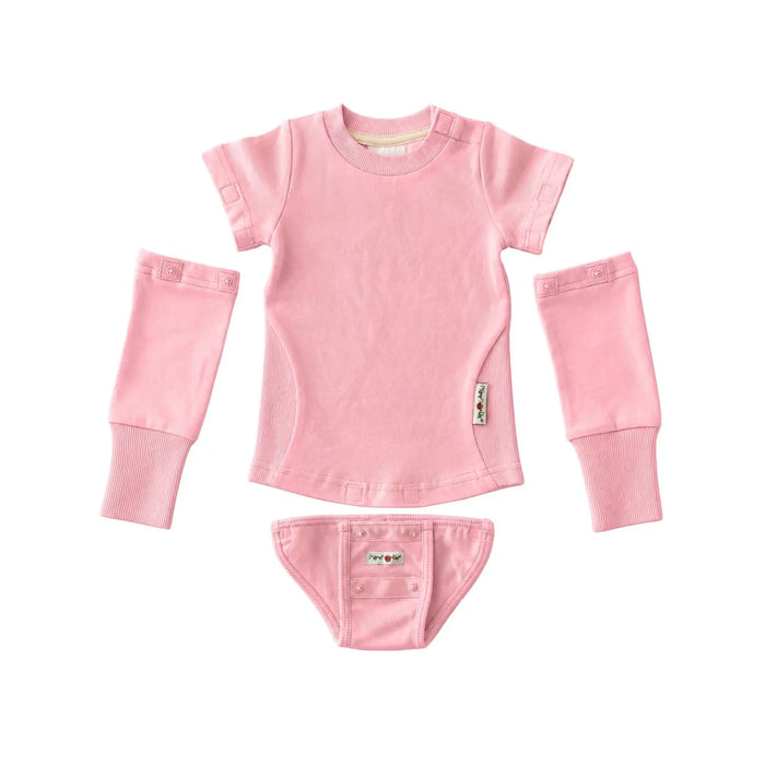 Body 4 en 1 en chanvre et coton bio Manymonths - Strawberry Milk