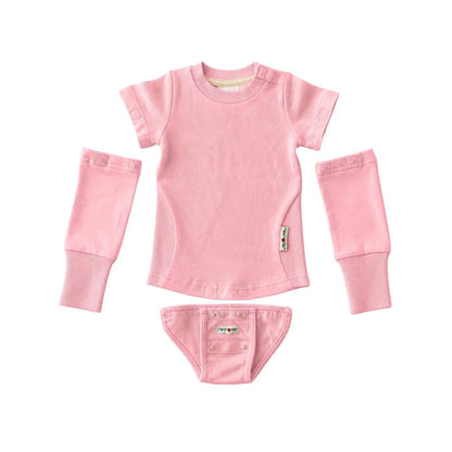 Body 4 en 1 en chanvre et coton bio Manymonths - Strawberry Milk
