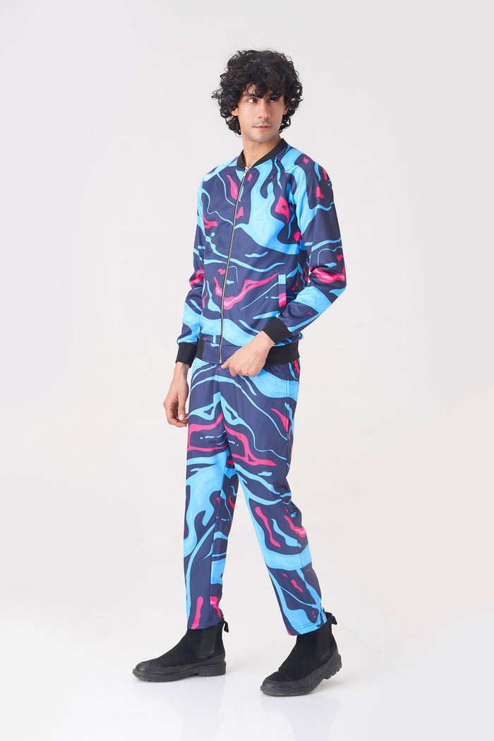 Bold Abstract Pattern Tracksuit for Men