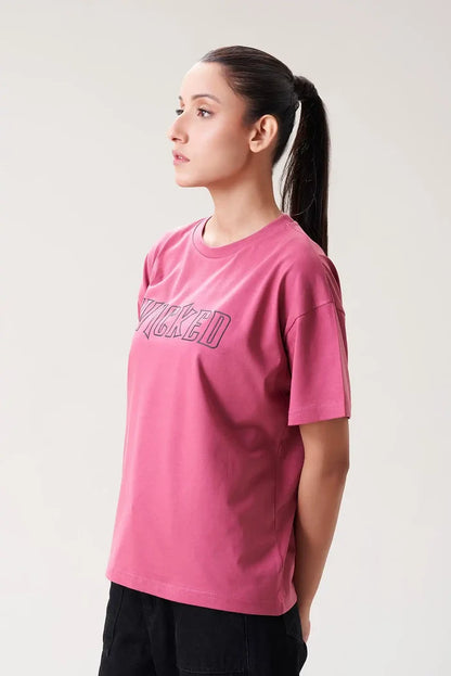Bold and Trendy Oversized Tee with "WICKED" Print
