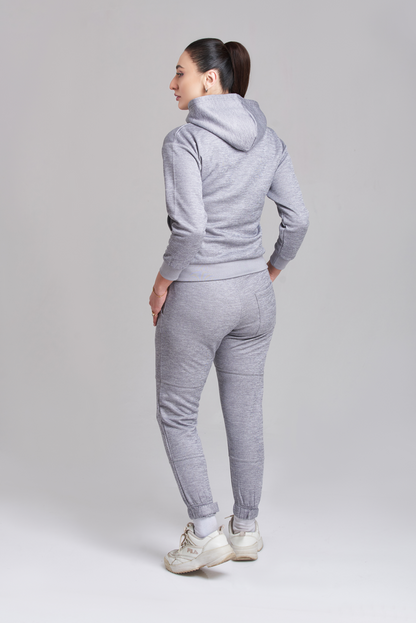 Braves-Vibes Gray Hoody Tracksuit - Women