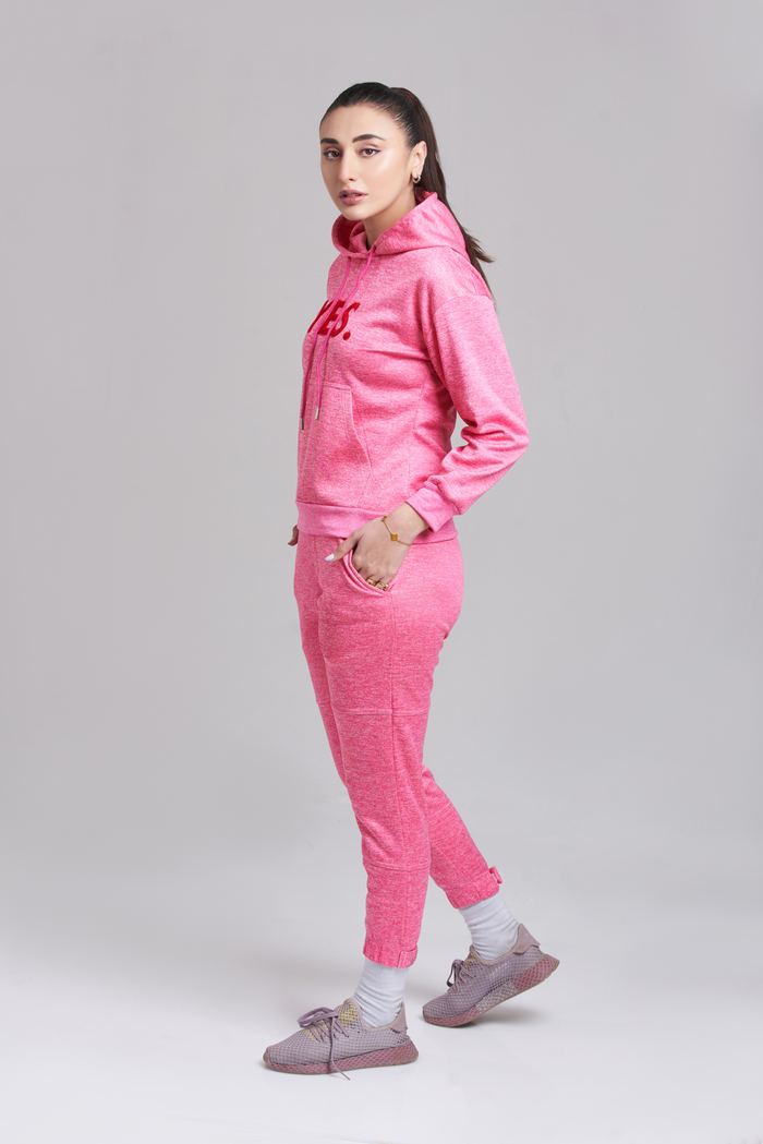 Braves-Vibes Pink Hoody Tracksuit - Women