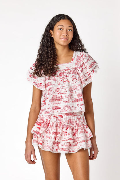 Brianna Skirt Italian Toile Red