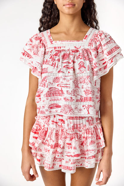 Brianna Skirt Italian Toile Red
