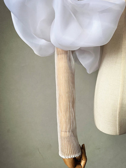 Bridal Sleeves For Wedding Dress Detachable Organza Tulle