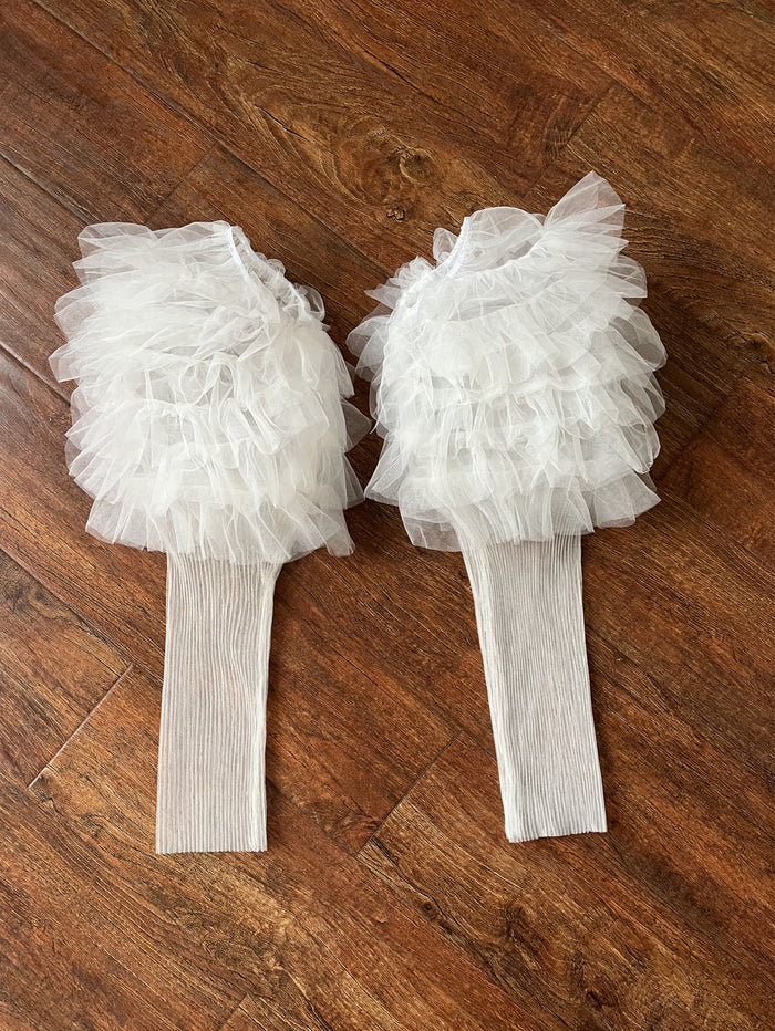 Bridal Sleeves for Wedding Dress Detachable Tiered Tulle