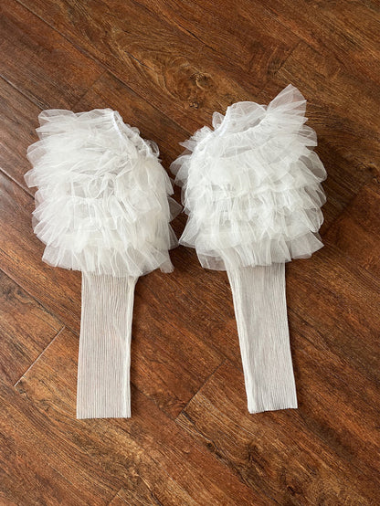 Bridal Sleeves for Wedding Dress Detachable Tiered Tulle