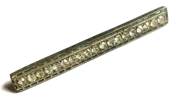 Brilliant Rhinestone Studded 1920s Bar Pin