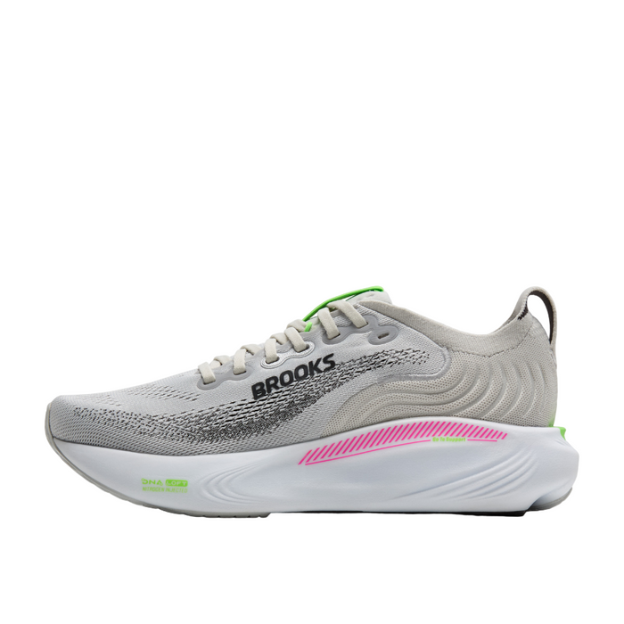 Brooks Women's Adrenaline GTS 25 Running Shoes in Oyster/Pink/Green SS26