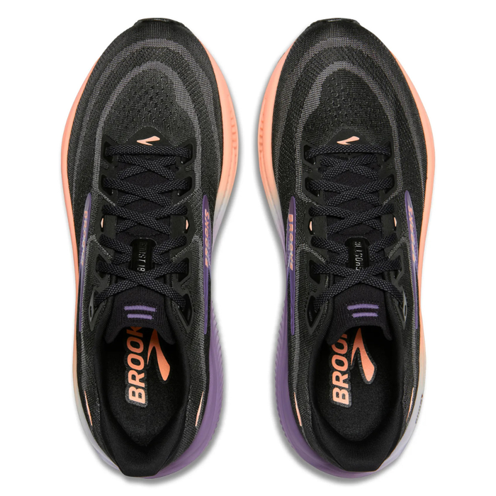 Brooks Women's Ghost 18 Running Shoes in Black/Mulled Grape/Peach AW26
