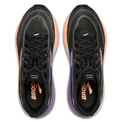 Brooks Women's Ghost 18 Running Shoes in Black/Mulled Grape/Peach AW26