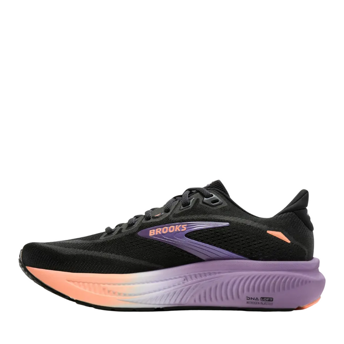 Brooks Women's Ghost 18 Running Shoes in Black/Mulled Grape/Peach AW26