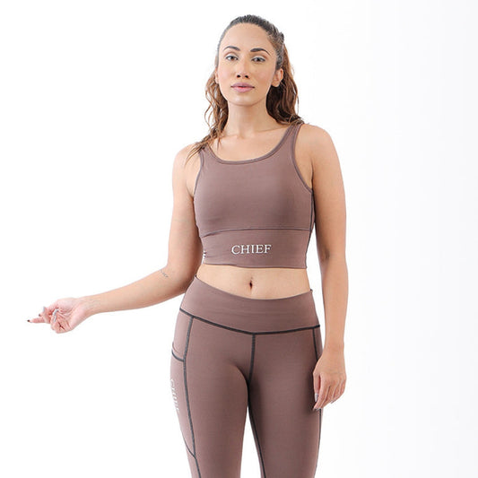 BROWN ENHANCE SPORTS BRA