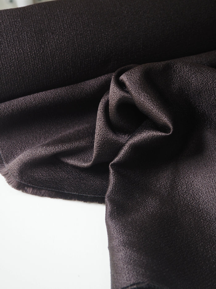 Brown Textured Sateen Jacquard