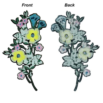 Bunch Rose Embroidered Heat-Transfer Sew Patch