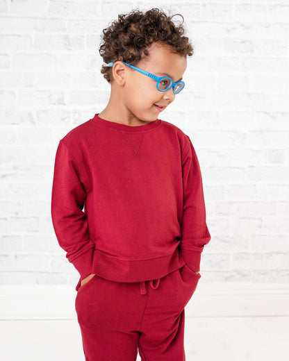 Burgundy Kids Jogger Set - Jammie Session