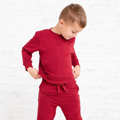 Burgundy Kids Jogger Set - Jammie Session