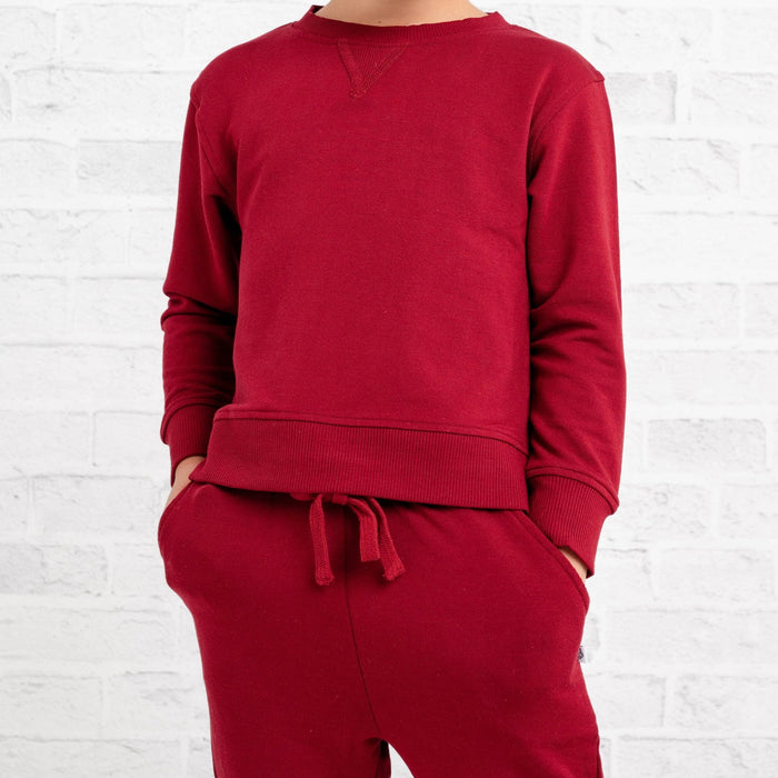 Burgundy Kids Jogger Set - Jammie Session