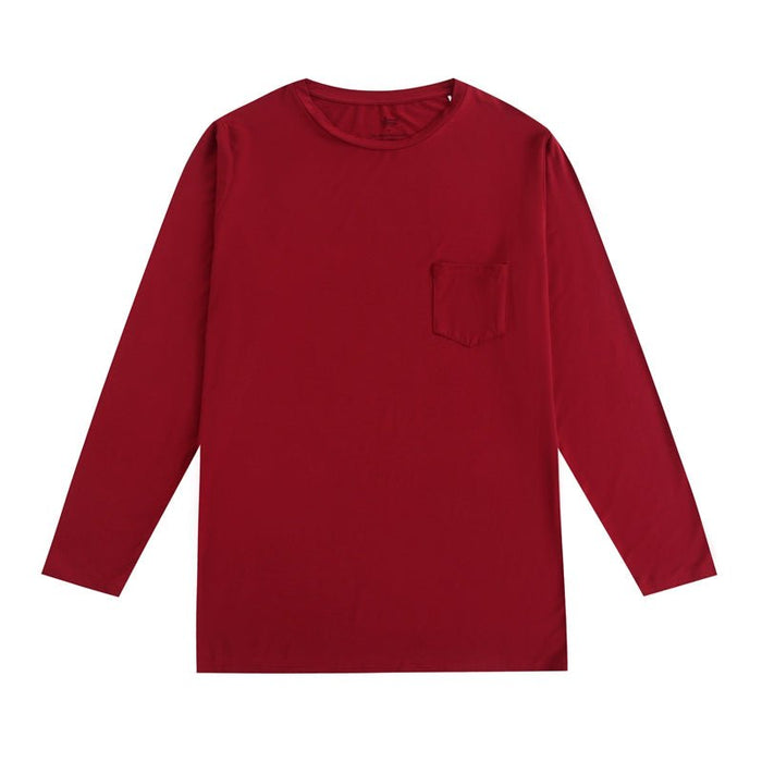 Burgundy Men's Long Sleeve Shirt - Jammie Session