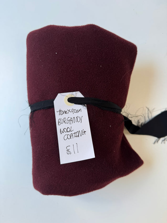 Burgundy Wool Coating Remnant