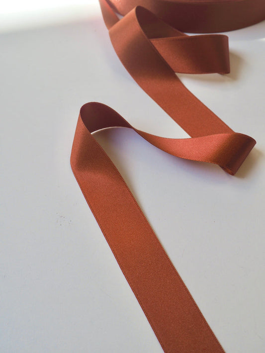 Burnt Orange Double Faced Satin Ribbon 27mm