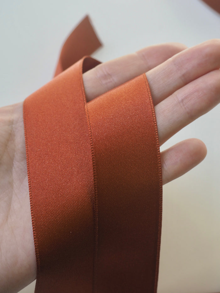 Burnt Orange Double Faced Satin Ribbon 27mm