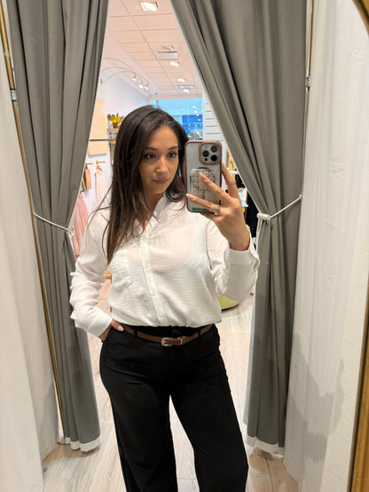 Business slacks with brown belt