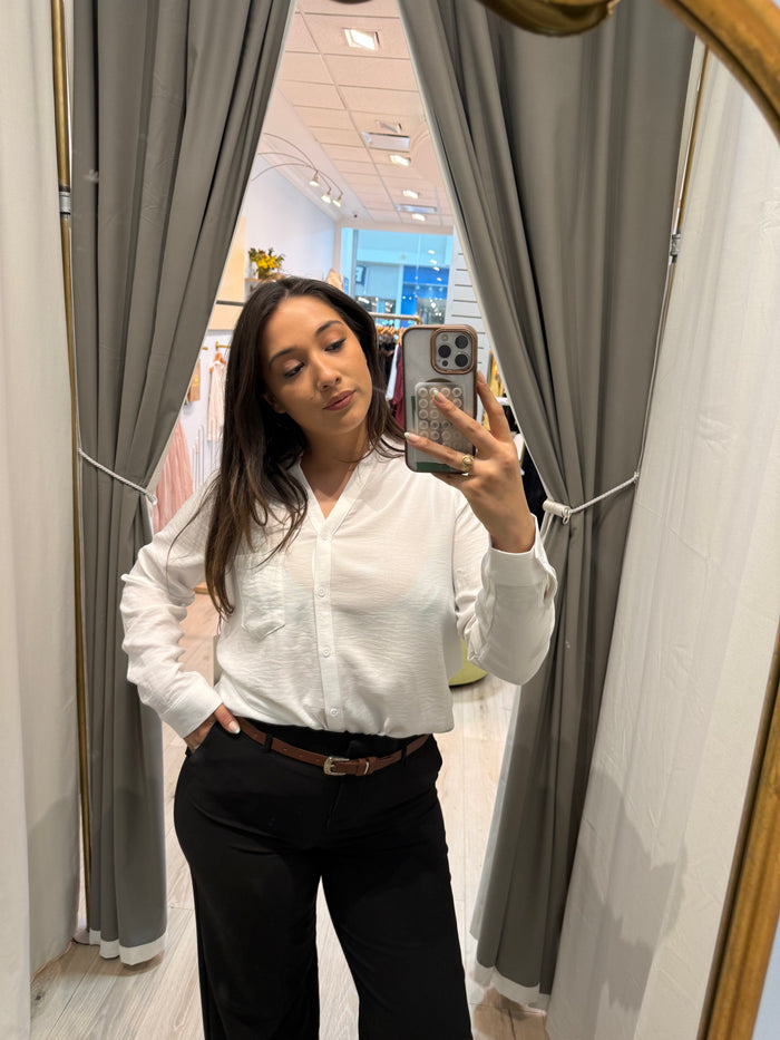 Business slacks with brown belt