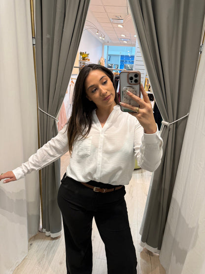 Business slacks with brown belt