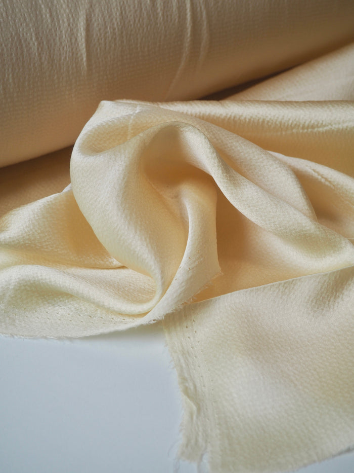 Butter Yellow Hammered Silk Satin