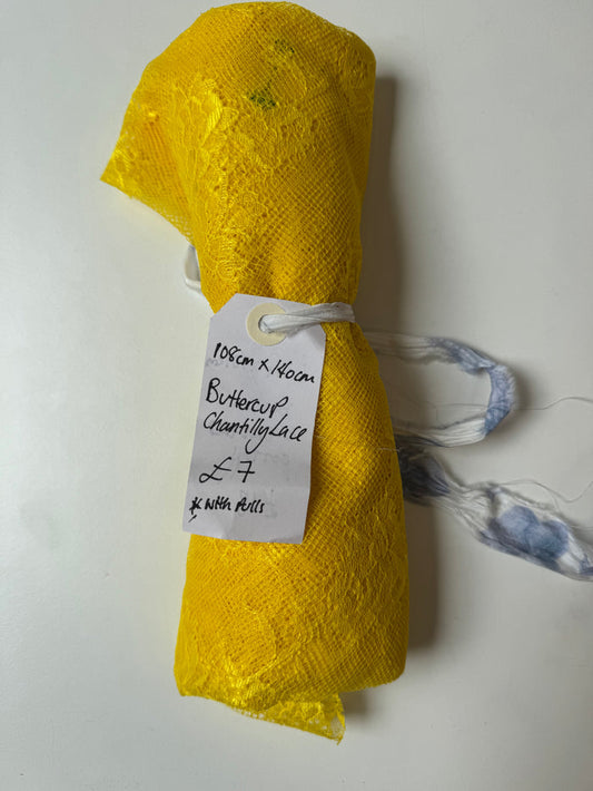 Buttercup Chantilly Lace Remnant