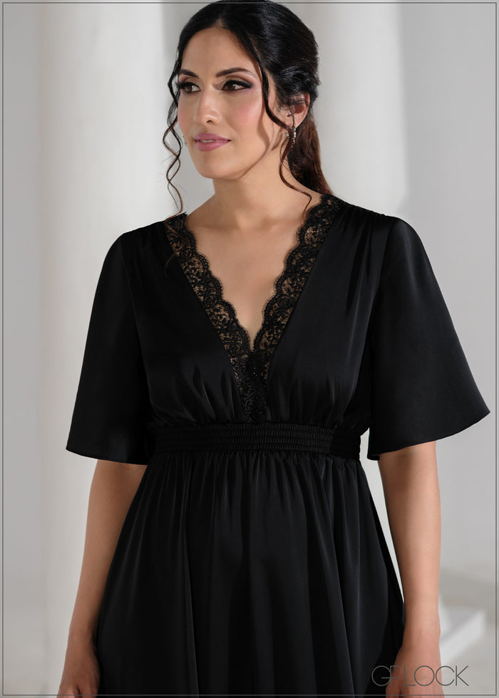 Butterfly Sleeve Maxi Dress - 090625