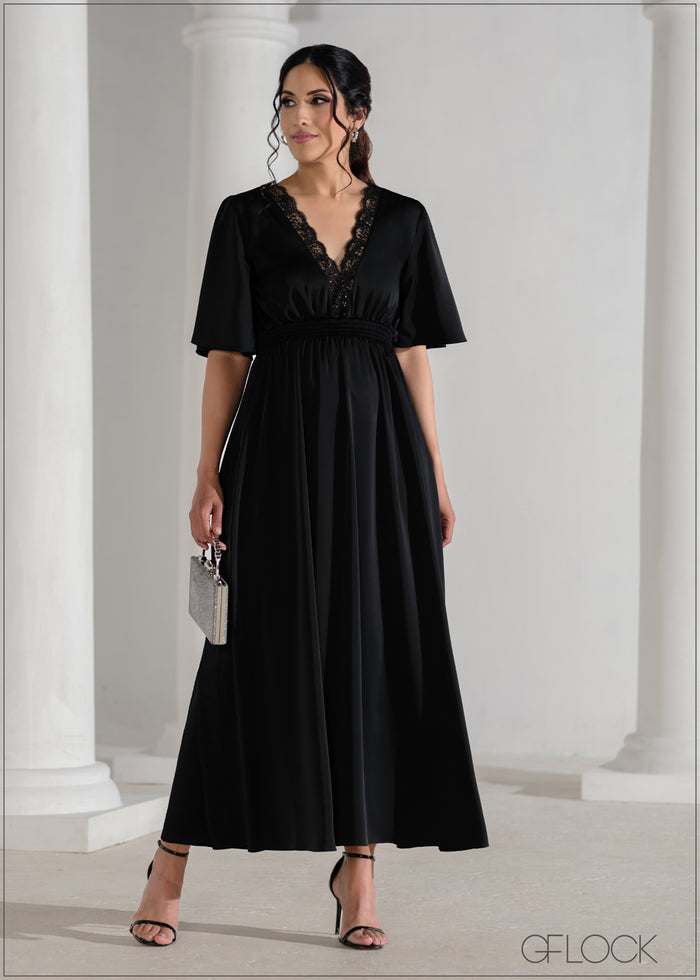 Butterfly Sleeve Maxi Dress - 090625