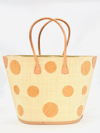 Capri Polka Dot Straw Tote