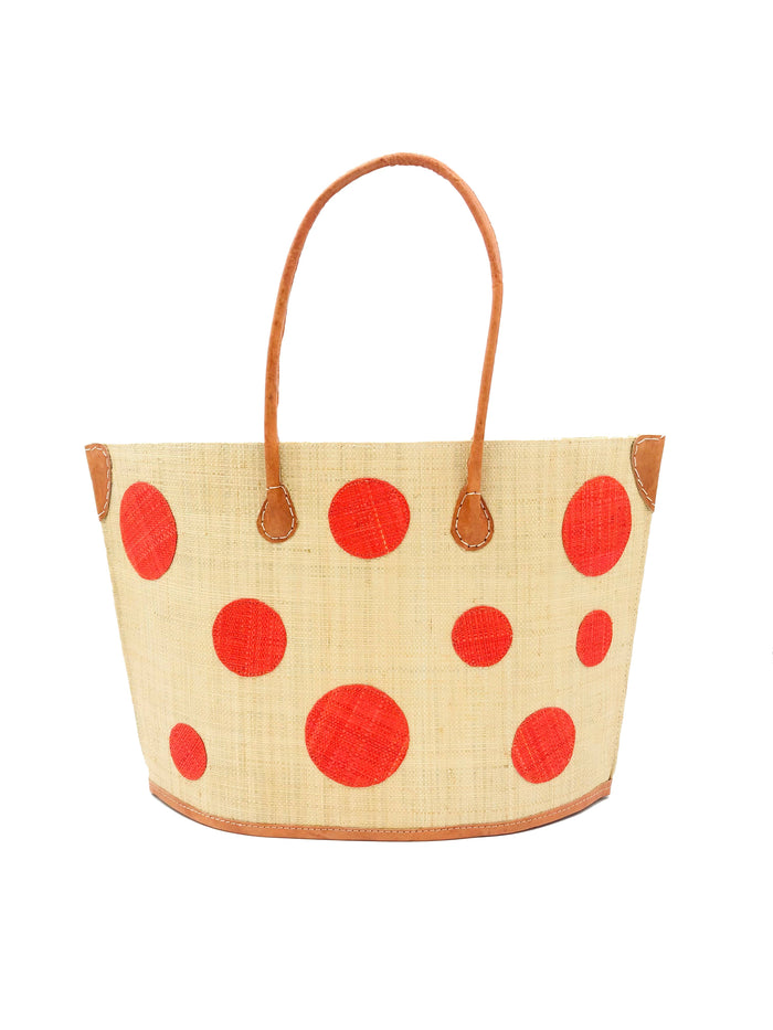 Capri Polka Dot Straw Tote
