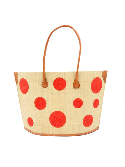 Capri Polka Dot Straw Tote