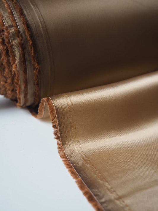 Caramel Viscose Satin Twill Lining