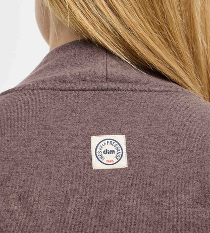 Cardigan long jersey fin marron foncé DIM x Ines de la Fressange