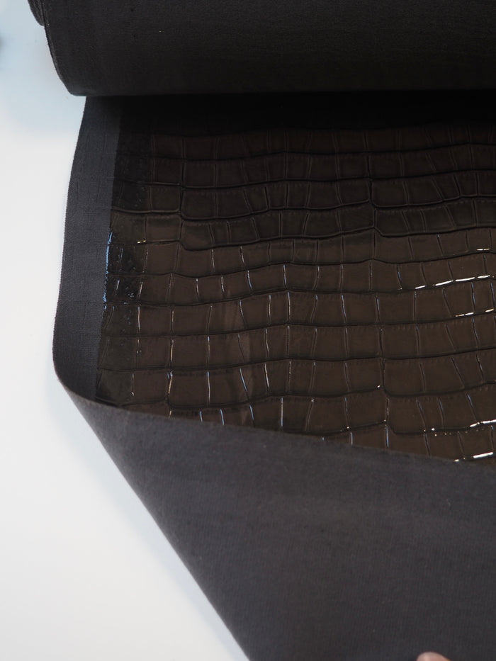 Cedar Heavy Patent Faux Croc Leather