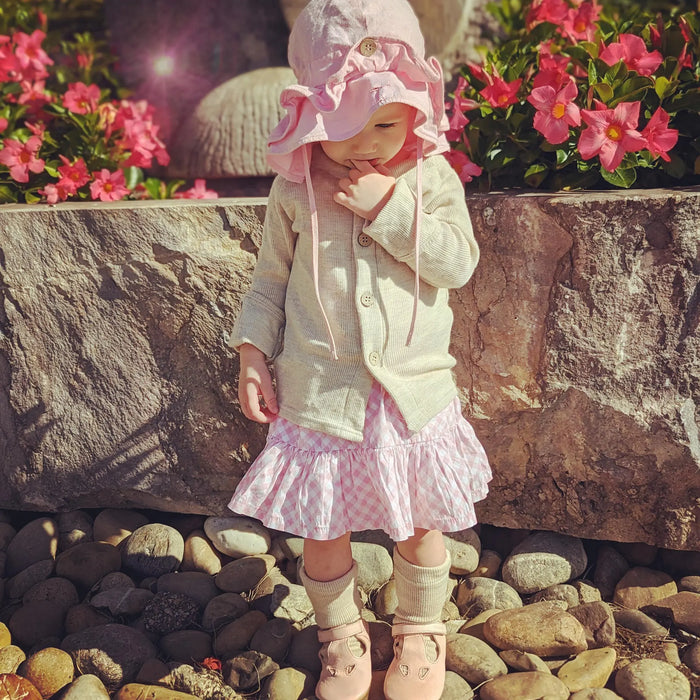 Chapeau de soleil évolutif en chanvre & coton bio Manymonths - Bonny Golden Straw