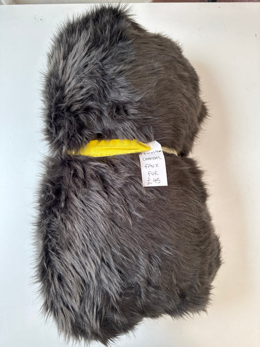 Charcoal Faux Fur Remnant
